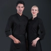 fashion chef jacket head chef uniform work wear Color Black