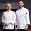 mandarin button Chinese style chef blouse chef jacket