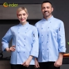2025 special bakery store staff coat jacket chef uniform Color Light blue