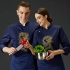 dragon embroidery for Chinese restaurant hotpot store chef jacket coat