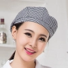 black white checkered waiter hat chef hat berets hat Color Color 4