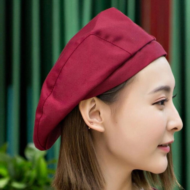solid color women waiter cap hat for chef waiter cheap price