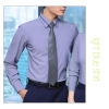 fashion Economic work solid color men shirt work uniform Color male light blue shirt