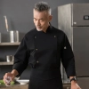 upgrade refeer fly restaurant barkery chef coat jacket uniform Color Black