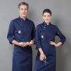 2022 upgrade fashion Europe design chef uniform jacket chef jacket Color Navy Blue