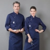 2025 upgrade fashion Europe design chef uniform jacket chef jacket Color Navy Blue