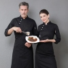 2025 upgrade fashion Europe design chef uniform jacket chef jacket Color Black