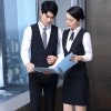 2025 fashion good quality attendant waiter waitress suits shirt vest pant skirt uniform
