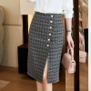 2023 crepe satin upgrade fabric office work lady skirt shirt workwear Color grey skirt