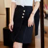 2023 crepe satin upgrade fabric office work lady skirt shirt workwear Color black shirt