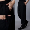 high quality stripes chef trousers chef pant Color Black