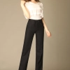 high quality breathable linen women business work pant flare pant trousers