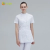 short sleeve stand collar texted front nurse suits jacket pant