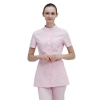 short sleeve stand collar texted front nurse suits jacket pant