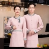 special classic mandarin collar chinese restaurant waiter waitress uniform Chinese blouse with apron