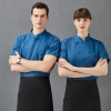 deep blue short sleeve chef jacket both for women and men