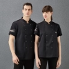 deep blue short sleeve chef jacket both for women and men
