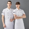 deep blue short sleeve chef jacket both for women and men