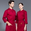 plum bossom chef jacket restaurant chef work wear blouse Color Color 3