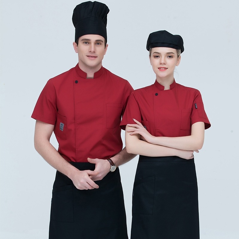short sleeve thin fabaric summer chef jacket work wear