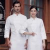 black denim-like fabric chef jacket chef baker work uniform coat Color Color 1