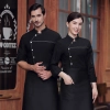 black denim-like fabric chef jacket chef baker work uniform coat Color Color 3