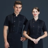 blue denim style fabric restaurant chef uniform chef jacket