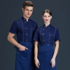 blue denim style fabric restaurant chef uniform chef jacket Color Color 3