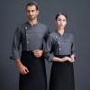 side open button chef jacket women men chef uniform Color Color 1