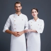 side open button chef jacket women men chef uniform Color Color 3