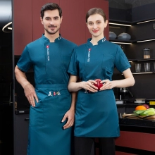short sleeve design women men chef work uniform jacket good quality
