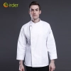 classic design side open chef coat long sleeve chef jacket