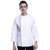 classic design side open chef coat long sleeve chef jacket