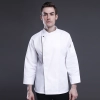 classic design side open chef coat long sleeve chef jacket Color White