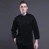 classic design side open chef coat long sleeve chef jacket