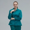 high quality community hospital 999 care center long sleeve scrubs two piece set Color blackish green