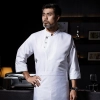 three button side open chef blouse chef jacet workwear Color White