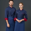 black sleeve opening white chef jacket uniform Color Navy Blue