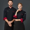 black sleeve opening white chef jacket uniform Color Black