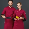 black sleeve opening white chef jacket uniform