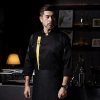 fashion hotpot restaurant chinese style chef blouse work uniform Color Black