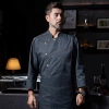 whie denim side open chef jacket workwear uniform discount