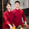 2022 autun invisible button chef jacket unisex design Color Red