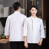 2025 autun invisible button chef jacket unisex design Color White