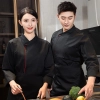 2022 autun invisible button chef jacket unisex design Color Black