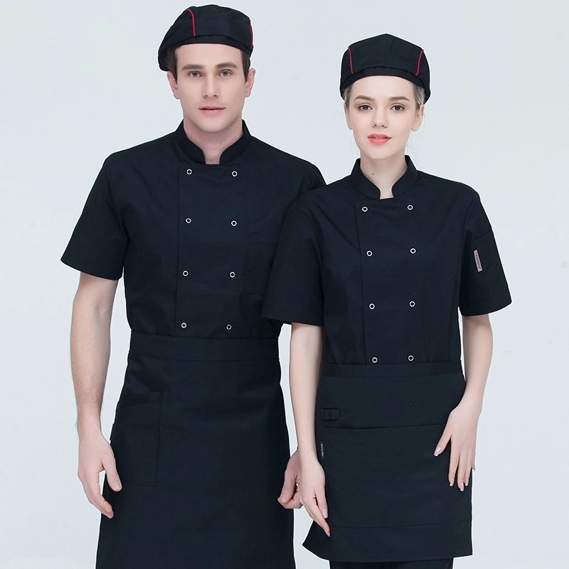 France style short sleeve chef jacket for restaurant