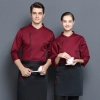 high quality fabric long sleeve Gemery deisgn chef jacket coat