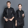 high quality fabric long sleeve Gemery deisgn chef jacket coat Color Black