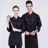 fashion high quality denim fabric chef coat cook work uniform Color Black