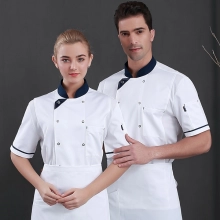 Europe upgrade short sleeve bread house restaurant jacket for chef uniform